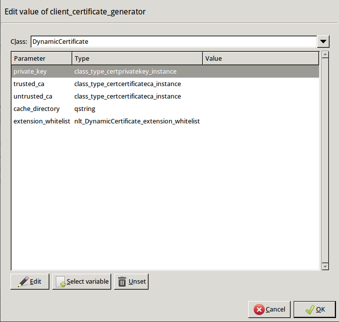 Selecting the certificate