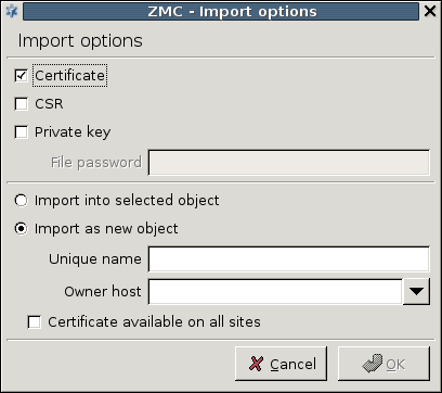 Importing certificates