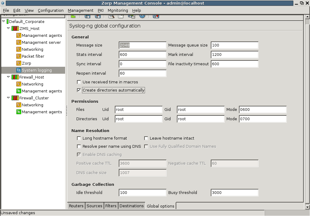 Global syslog-ng options for file handling