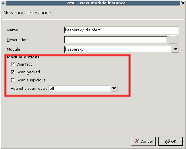 Configuring module options
