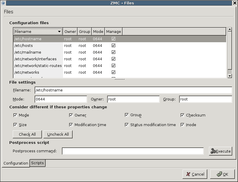 Files used by the Networking component