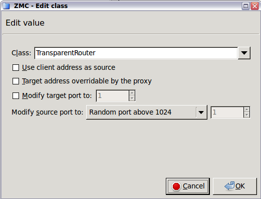 Configuring TransparentRouter