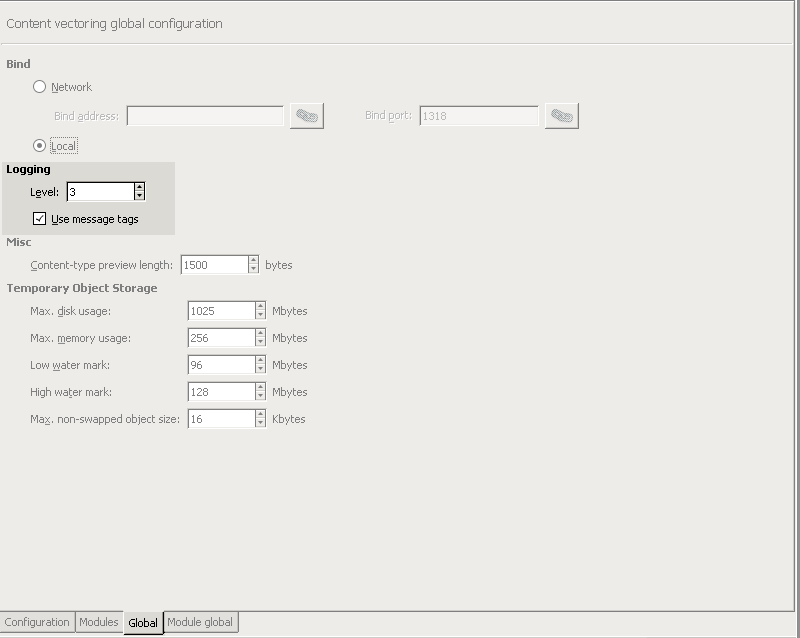 Configuring the logging of CF