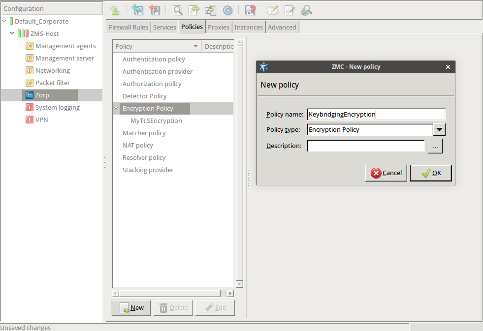 Creating an Encryption policy