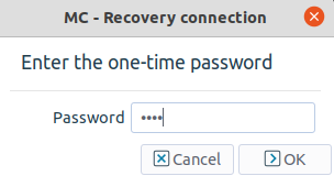 Entering the one-time-password