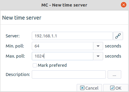 Adding a new NTP server