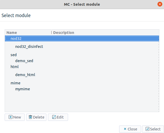 Selecting module instances