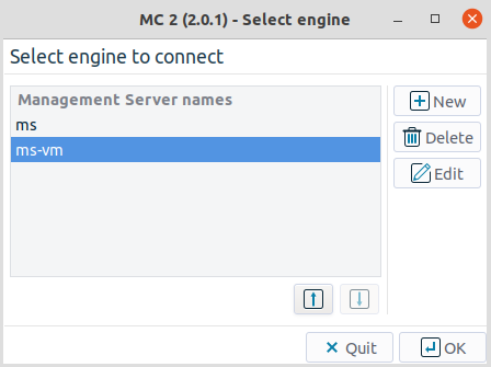 Selecting the MS engine to connect to