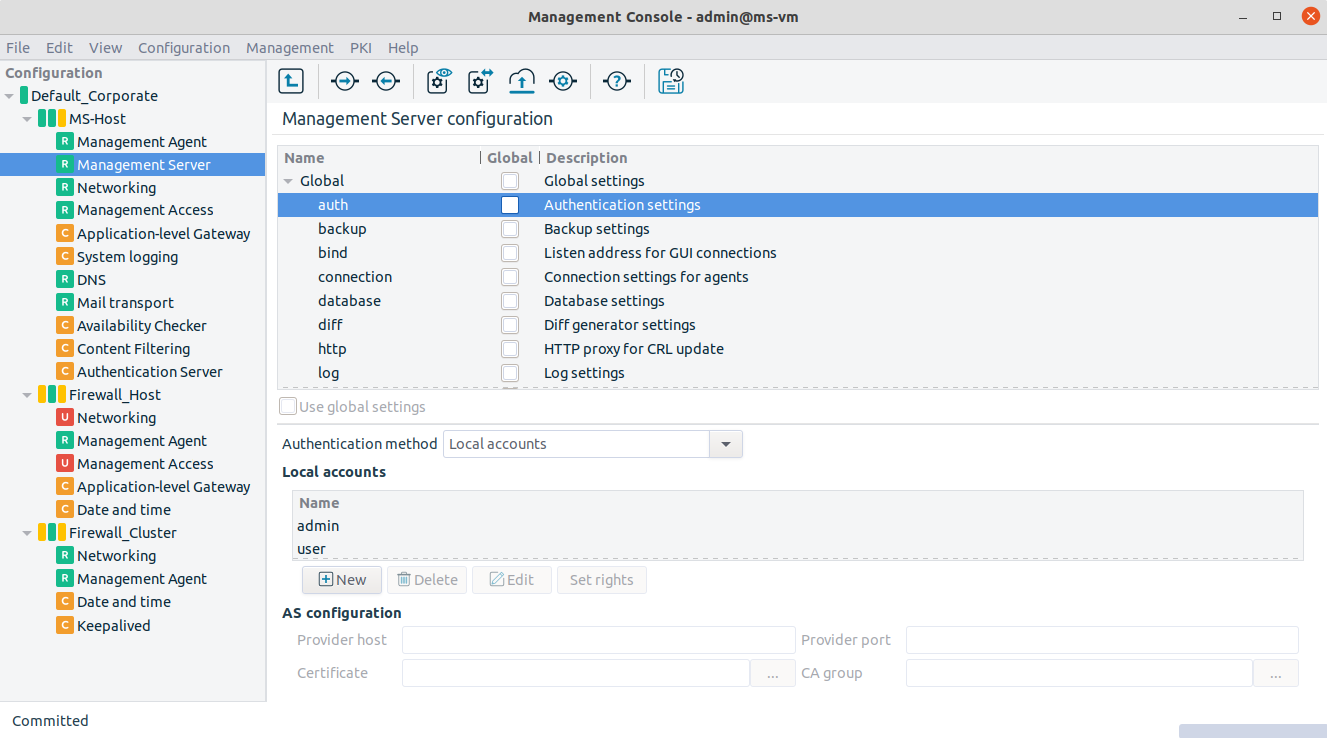 The Management server component