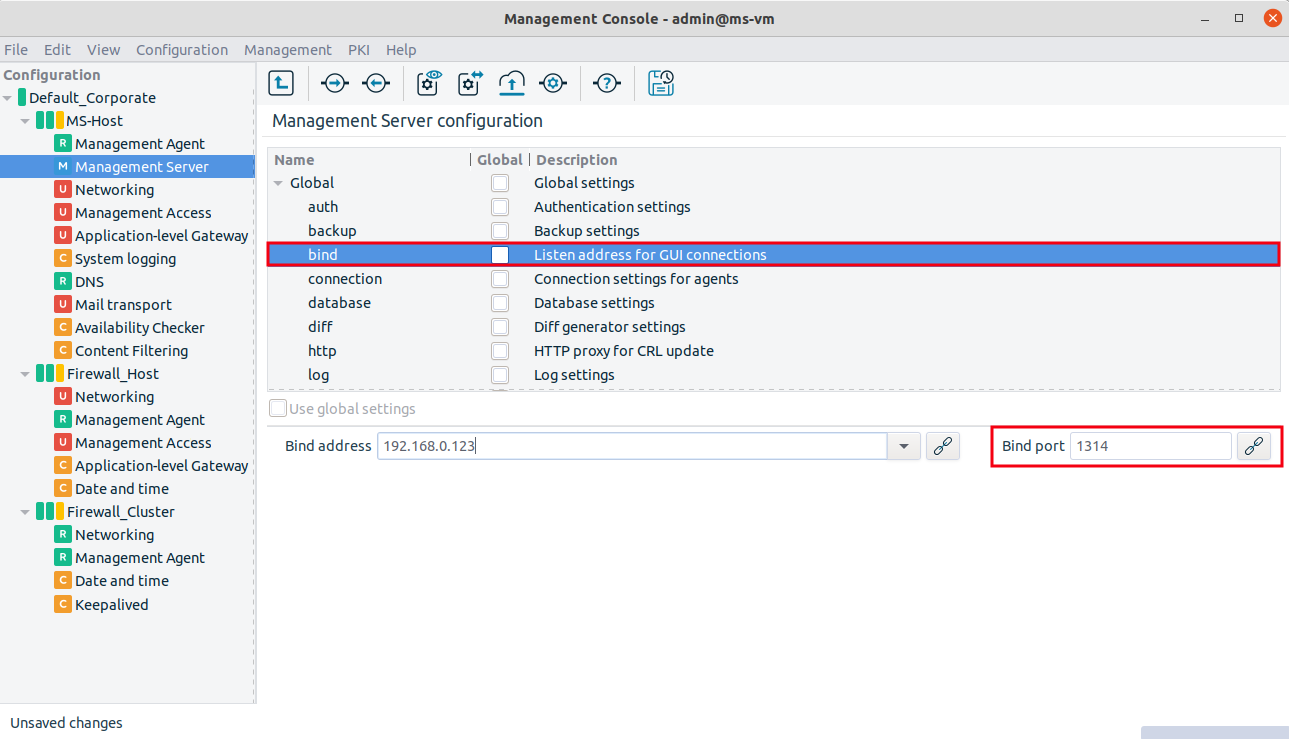 Setting the bind port for MC connection