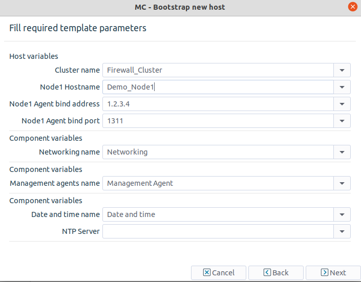 Entering basic parameters