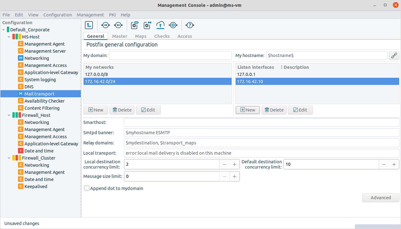 Essential components of Postfix configuration