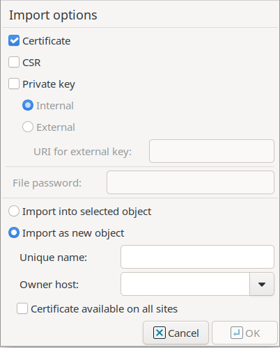 Importing certificates