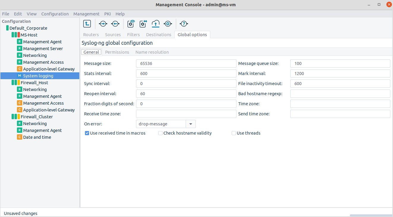 Global syslog-ng options for file handling