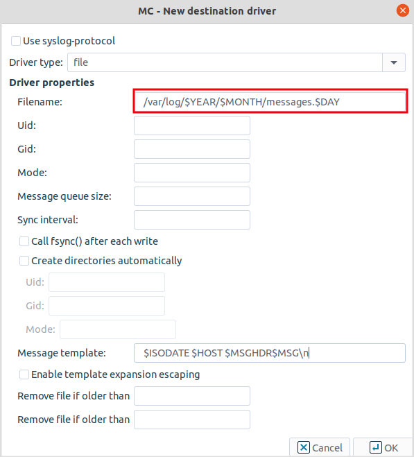 Macro substitution in file naming