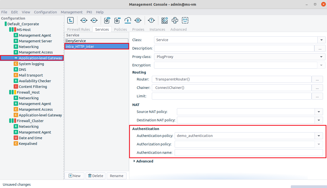 Using authentication in PNS services