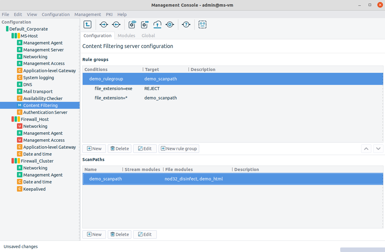 A configured scanpath with routers and conditions