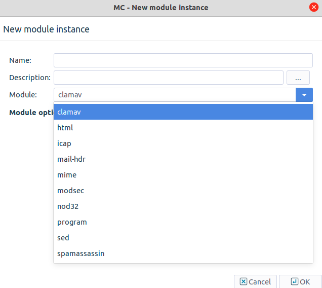 Selecting the module