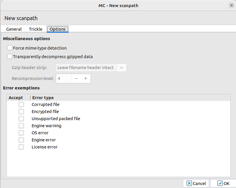 Automatic decompression, error handling and mime-type detection