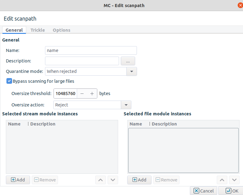 Configuring quarantine policy