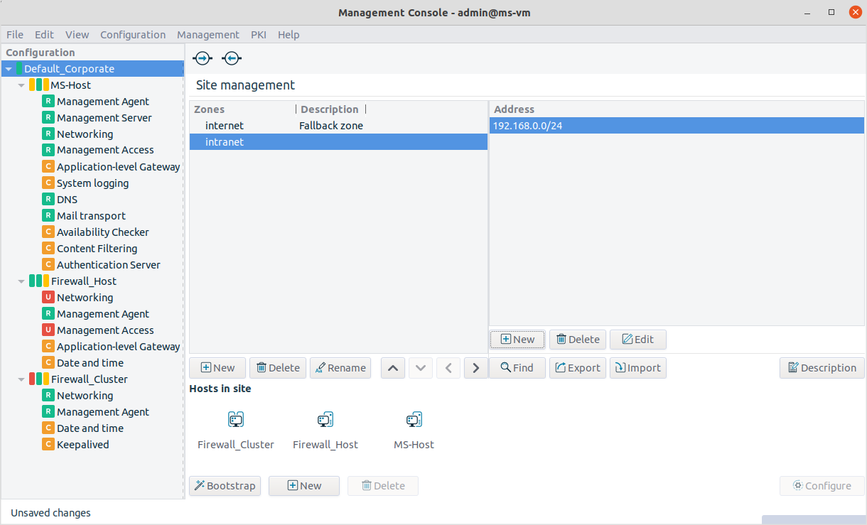 Exporting zones and zone-related pieces of information