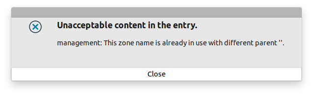 Zone with the same name but with different parent