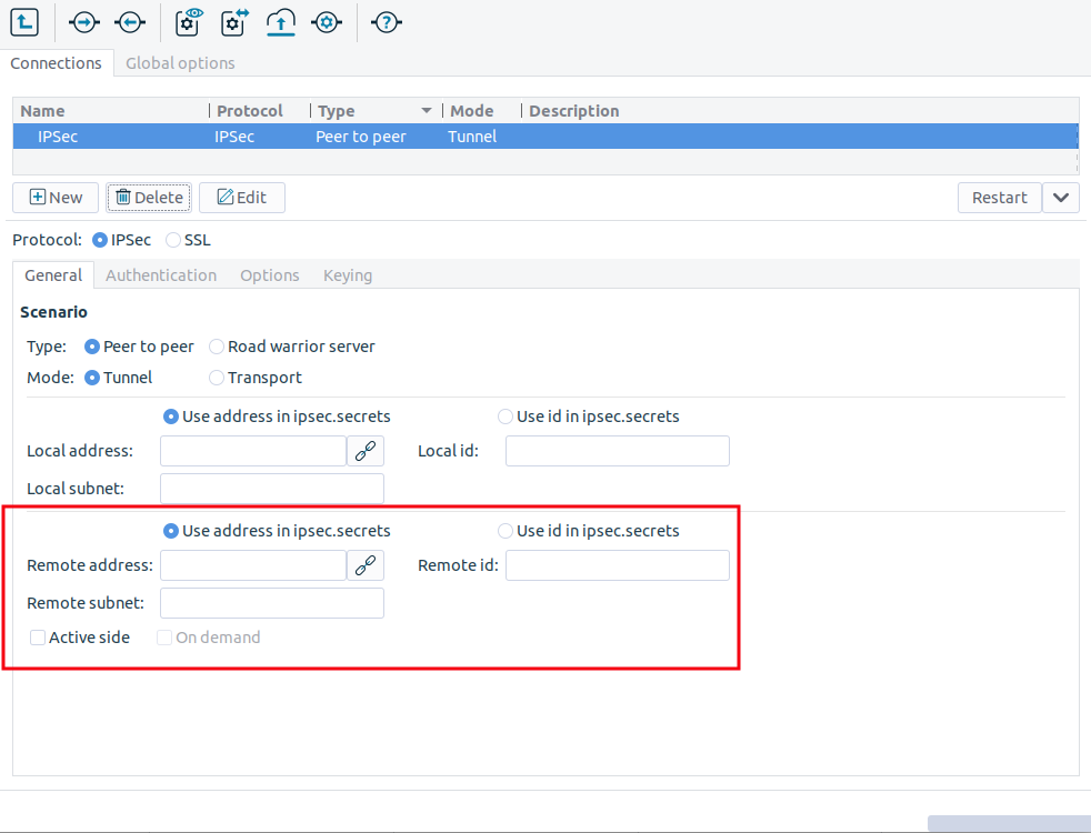 Configuring remote networking parameters