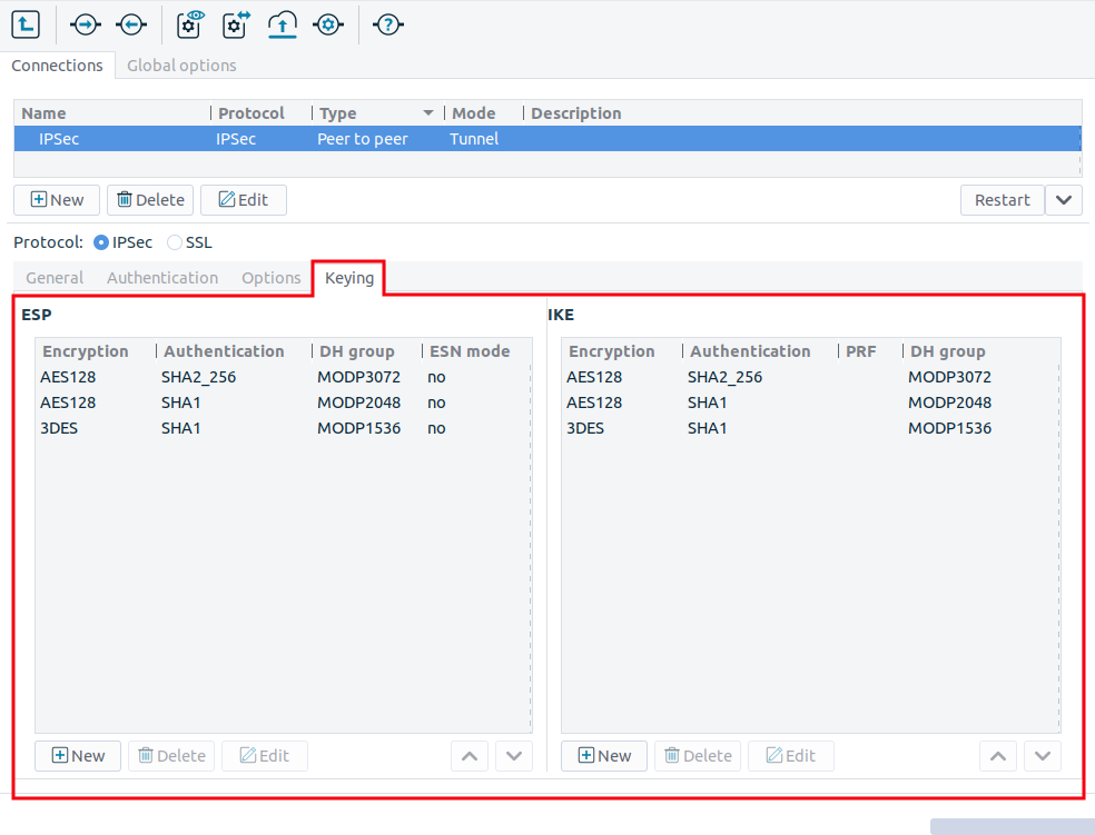 Keying tab parameters