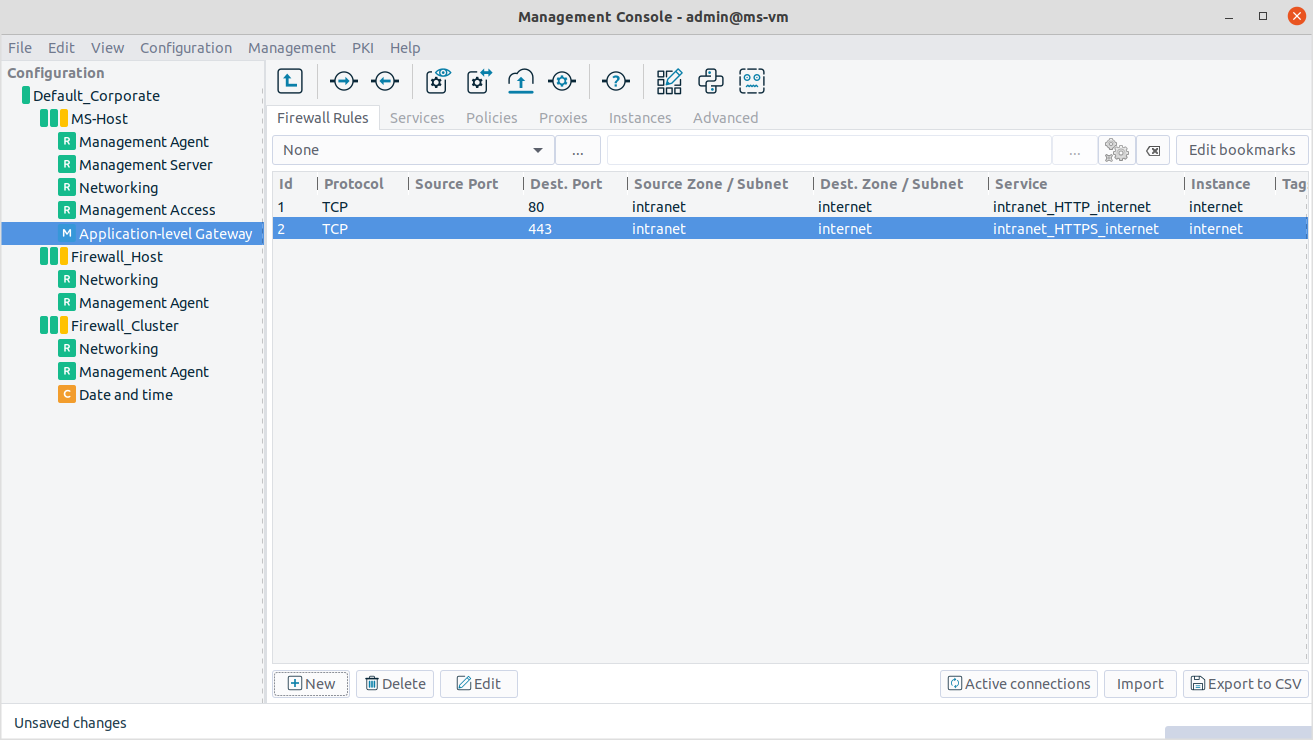 Configuring Firewall rules