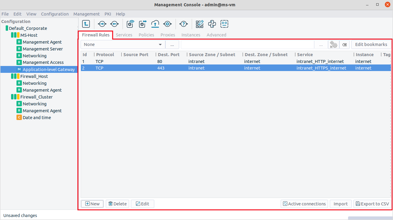 Creating firewall rules