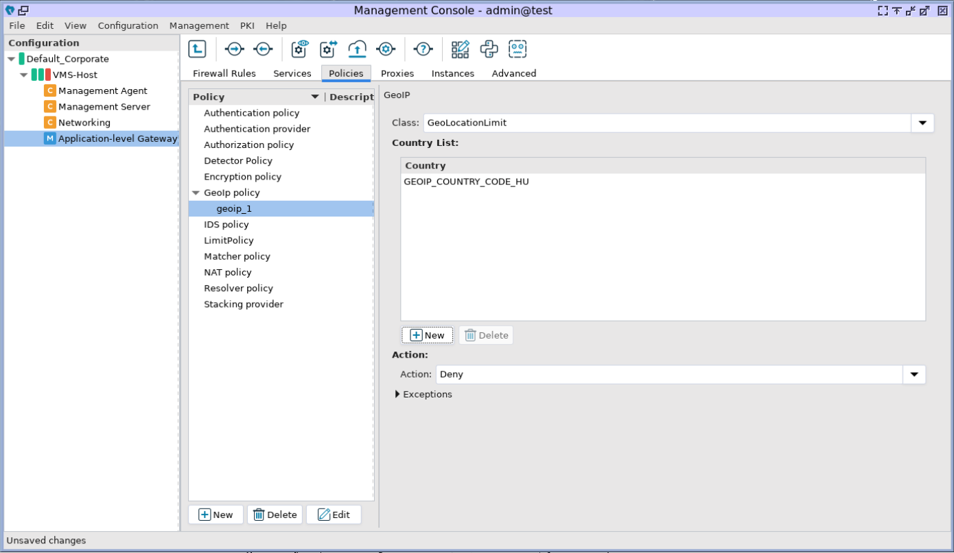 GeoLocationLimit settings