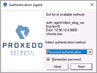 Selecting authentication method