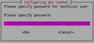 Configuring pns-common - Specifying the technical user’s password to access PNS repository
