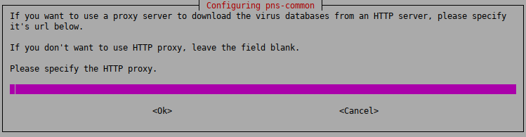 Configuring pns-common - Configuring the HTTP proxy for database updates