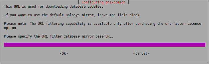 Configuring pns-common - Updating URL filtering database