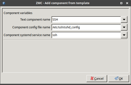 Configuration window for the Text editor plugin