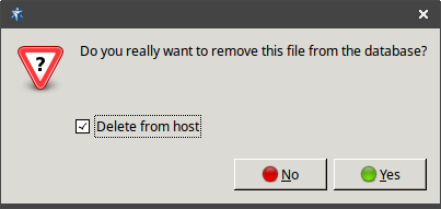The Remove file dialog box