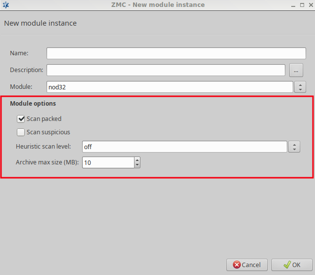 Configuring module options