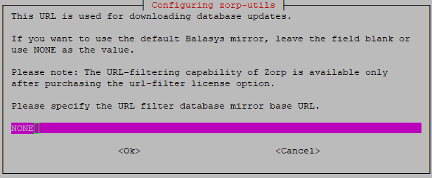 Configuring zorp-utils - Updating URL filtering database
