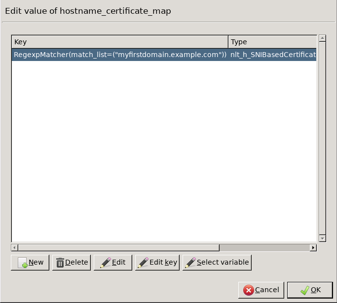 Configuring the hostname-certificate mapping