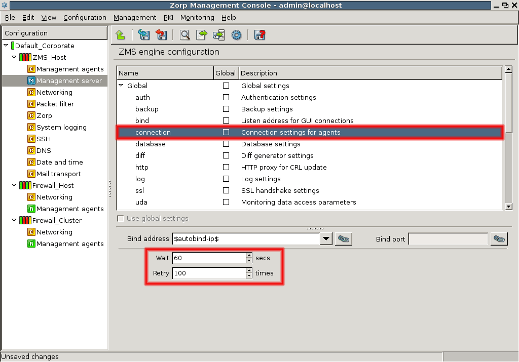 Setting waiting time and retry times