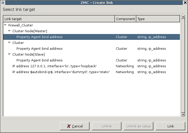 Linking the bind address of the cluster to the Heartbeat interface