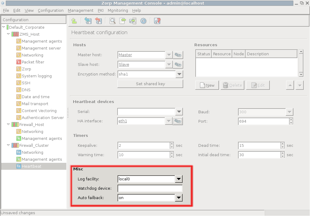 Configuring other Heartbeat parameters