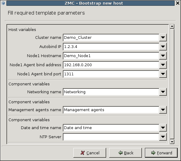 Entering basic parameters