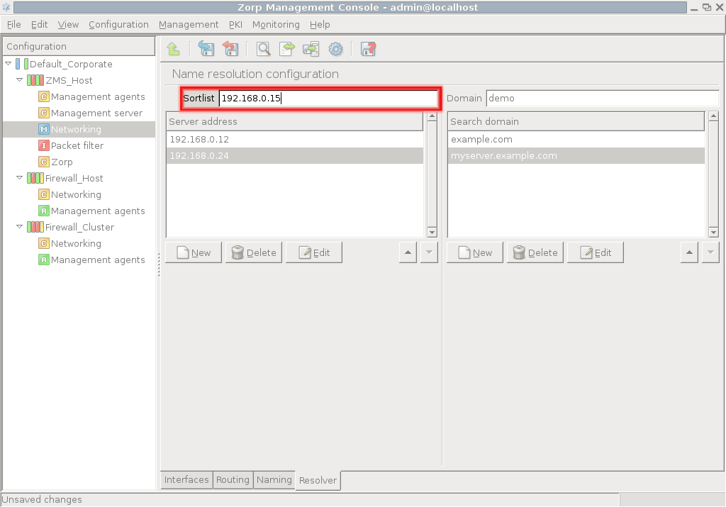 Sortlist setting