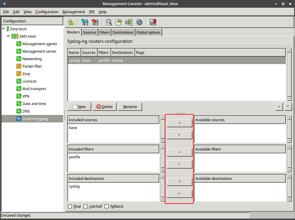 Selecting router components