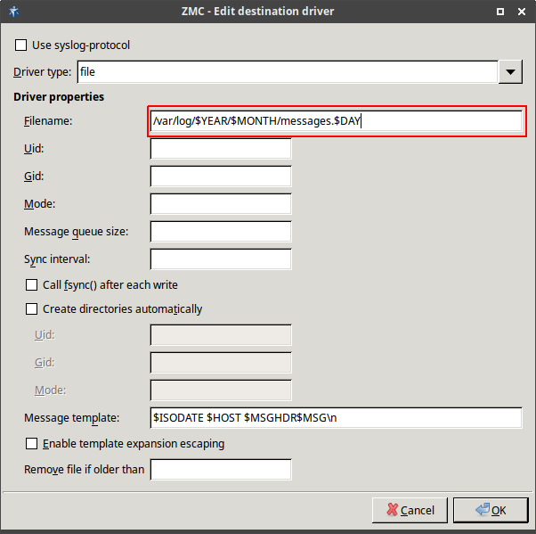 Macro substitution in file naming