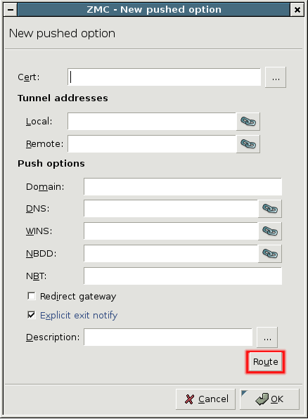 Configuring client routing