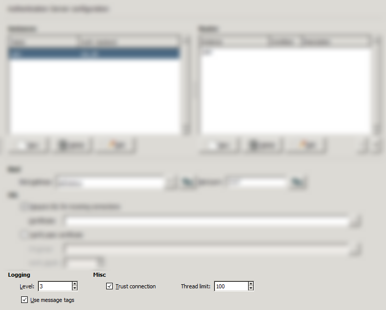 Configuring logging in ZAS