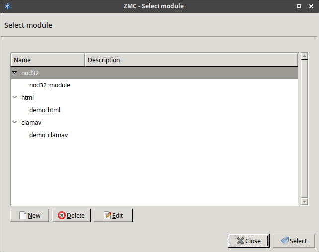 Selecting module instances